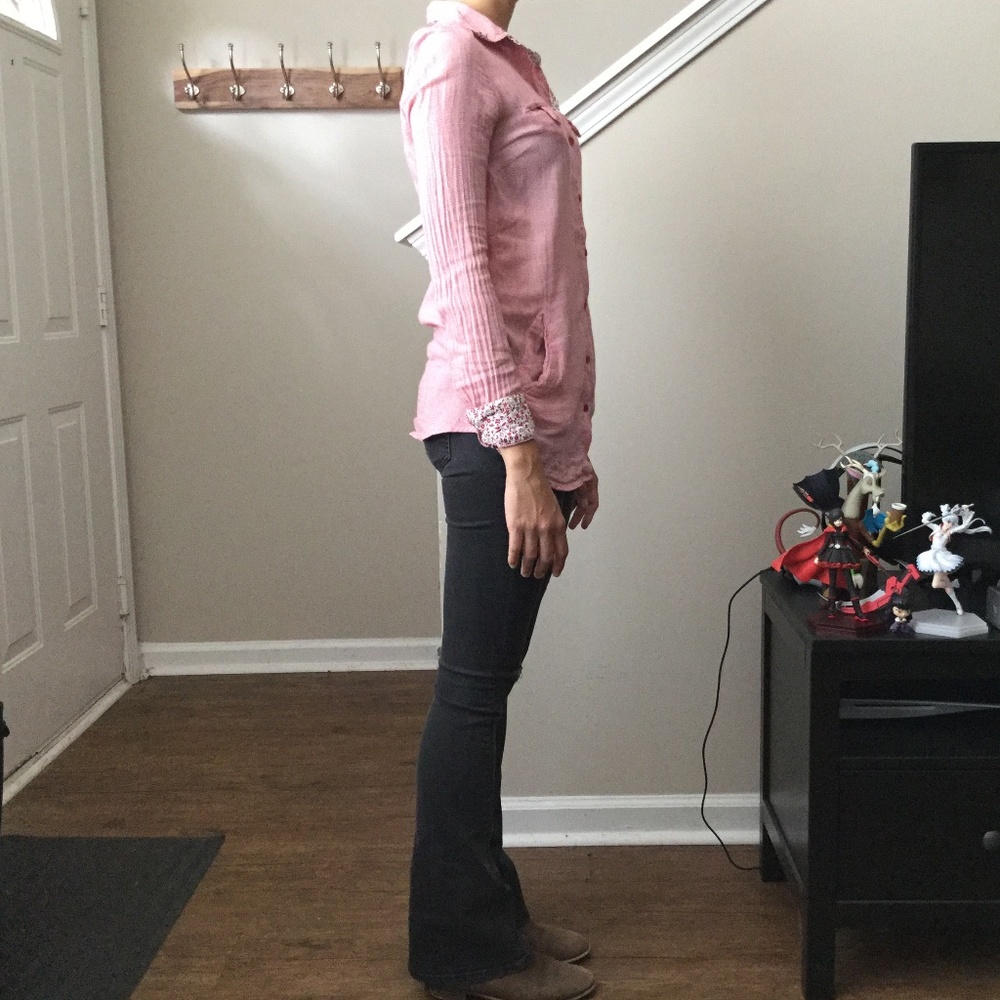 Zara Longsleeve Button-down Red Tunic With Pockets - Picture 14 of 15